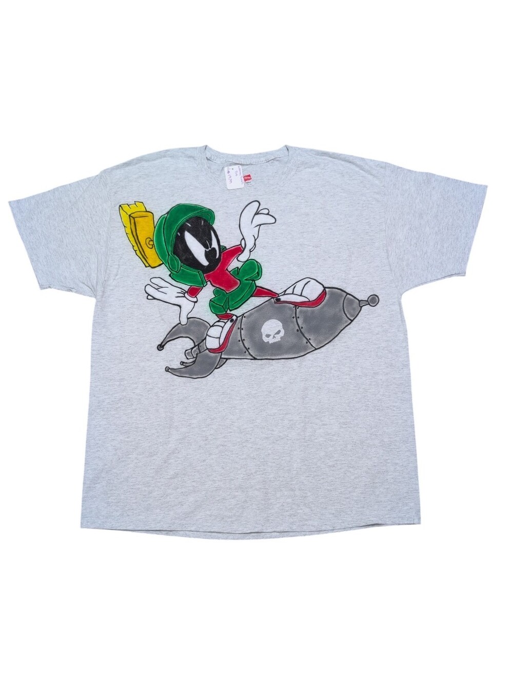 Looney Tunes Tee Marvin The Martian Hanes XL Light Gray